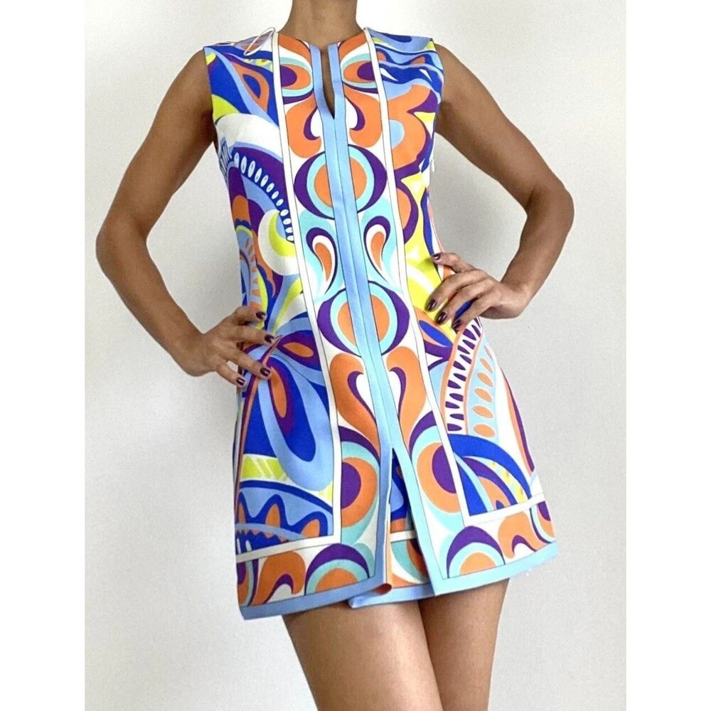ZARA NWT Printed Mini Dress M Abstract Retro Psychedelic Sleeveless 7714/017